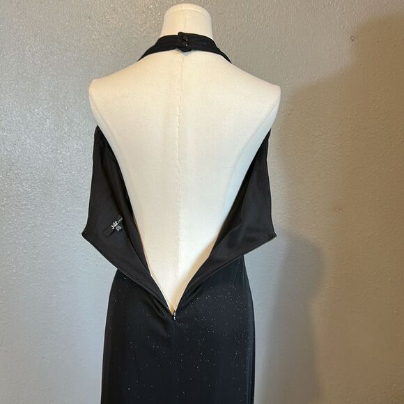 Vintage Jump apparel Elegant Black Halter Evening Dress size 9/10 - Picture 8 of 12